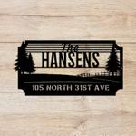 pine tree monogram farm address sign custom wall decor outdoor decor 0