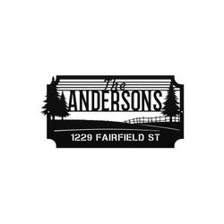 pine tree monogram farm address sign custom wall decor outdoor decor 2