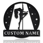 pole dance metal art personalized metal name signs dancer gift home decoration 0
