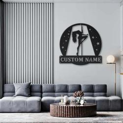 pole dance metal art personalized metal name signs dancer gift home decoration 2