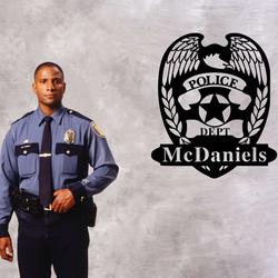 police officer gift personalized metal signs cop name sign sheriff deputy sign thin blue line blue lives matter 2