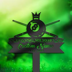 pool billiard snooker grave marker memorial sign with stake sympathy gifts for loss of loved one custom metal signs 2