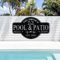 pool signs pool patio new pool gift custom metal signs 2