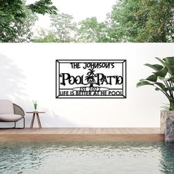 pool signs pool patio palm tree new pool gift custom metal signs 1