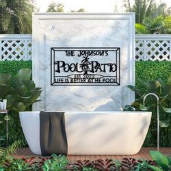 pool signs pool patio palm tree new pool gift custom metal signs 2