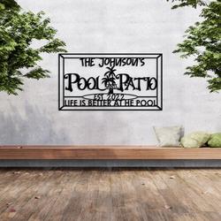 pool signs pool patio palm tree new pool gift custom metal signs 3