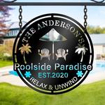 pool signs poolside paradise oasis pool entryway sign new pool gift custom metal signs 0