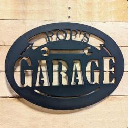 pops garage metal sign personalized metal name signs man cave decor fathers day gift 2