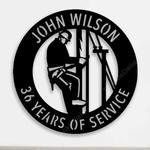 power lineman personalized metal wall art electrician anniversary retirement gift custom metal sign 0