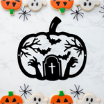 pumpkin halloween cemetery metal sign graveyard signs halloween decoration for home 0