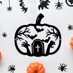 pumpkin halloween cemetery metal sign graveyard signs halloween decoration for home 2