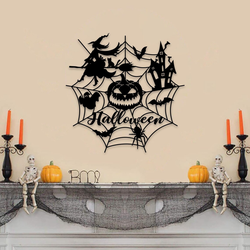 pumpkin halloween metal sign witch signs halloween decoration for home 1