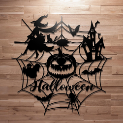 pumpkin halloween metal sign witch signs halloween decoration for home 2