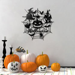 pumpkin halloween metal sign witch signs halloween decoration for home 3