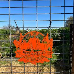 pumpkin patch fall garden welcome custom metal signs gift for farmer 1