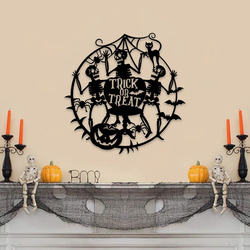 pumpkin spider halloween metal sign spiderweb signs halloween decoration for home 1