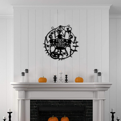 pumpkin spider halloween metal sign spiderweb signs halloween decoration for home 2