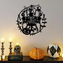 pumpkin spider halloween metal sign spiderweb signs halloween decoration for home 3