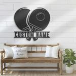 racket table tennis player ping pong sign custom metal sign 0