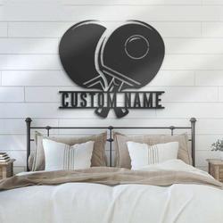 racket table tennis player ping pong sign custom metal sign 3