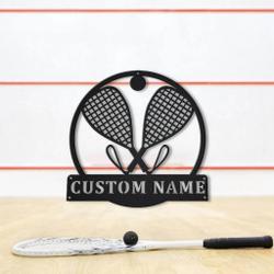 racquetball metal sign personalized metal name signs home decor sport lovers gifts 2