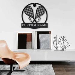 racquetball metal sign personalized metal name signs home decor sport lovers gifts 3