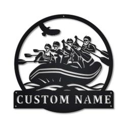 Rafting Metal Wall Art Personalized Metal Name Signs Home Decor Sport Lovers Gifts