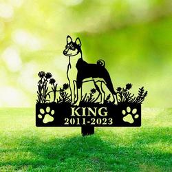 rat terrier dog grave marker garden stakes dog sympathy gift cemetery decor memorial custom metal signs 2