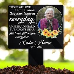 Rest In Peace Custom Photo Sunflower Mom Dad Grave Marker Memorial Stake Sympathy Gifts