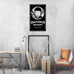 retro barber shop hair stylist business custom metal signs 2