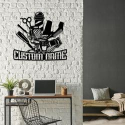 retro vintage barber shop business custom metal signs 1