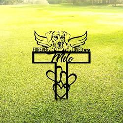 rhodesian ridgeback dog grave marker garden stakes forever loved dog memorial gift cemetery decor custom metal signs 3