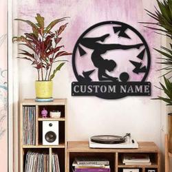 rhythmic gymnastics ball metal sign personalized metal name signs home decor sport lovers gifts 1