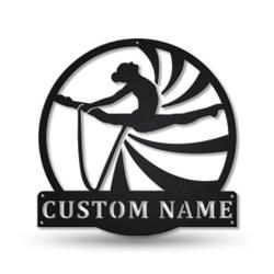Rhythmic Gymnastics Rope Metal Wall Art Personalized Metal Name Signs Home Decor Sport Lovers Gifts