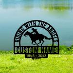 riding with the angels grave marker metal garden stakes cowgirl memorial gifts sympathy gifts for loss of loved one 0