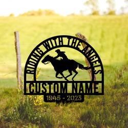 riding with the angels grave marker metal garden stakes cowgirl memorial gifts sympathy gifts for loss of loved one 2