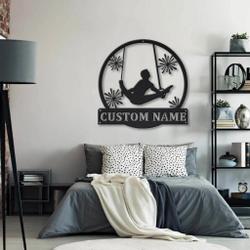rings gymnastics metal sign personalized metal name signs home decor sport lovers gifts 3
