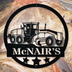 road grader truck construction vehicle business custom metal signs 1