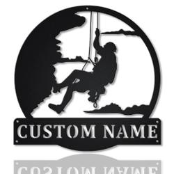 Rock Climbing Metal Wall Art Personalized Metal Name Signs Home Decor Sport Lovers Gifts