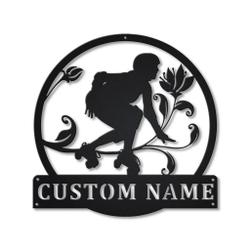 Roller Derby Metal Wall Art Personalized Metal Name Signs Home Decor Sport Lovers Gifts