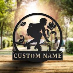 roller derby metal sign personalized metal name signs home decor sport lovers gifts 2