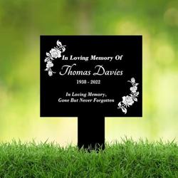 roses in loving memory of grave marker memorial stake sympathy gifts custom metal signs 1