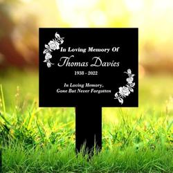 roses in loving memory of grave marker memorial stake sympathy gifts custom metal signs 2