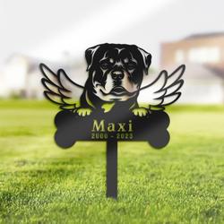 Rottweiler Dog Grave Marker Garden Stakes Dog Memorial Gift Cemetery Decor