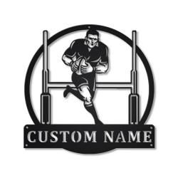 Rugby Union Metal Wall Art Personalized Metal Name Signs Home Decor Sport Lovers Gifts