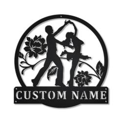 Salsa Dance Metal Wall Art Personalized Metal Name Signs Home Decor Sport Lovers Gifts