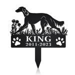 saluki dog grave marker garden stakes dog sympathy gift cemetery decor memorial custom metal signs 0