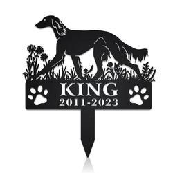 Saluki Dog Grave Marker Garden Stakes Dog Sympathy Gift Cemetery Decor Memorial