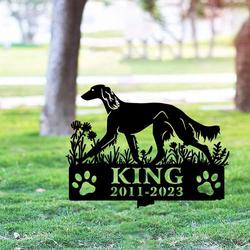 saluki dog grave marker garden stakes dog sympathy gift cemetery decor memorial custom metal signs 2
