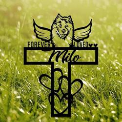 Samoyed Dog Grave Marker Garden Stakes Forever Loved Dog Memorial Gift Cemetery Decor